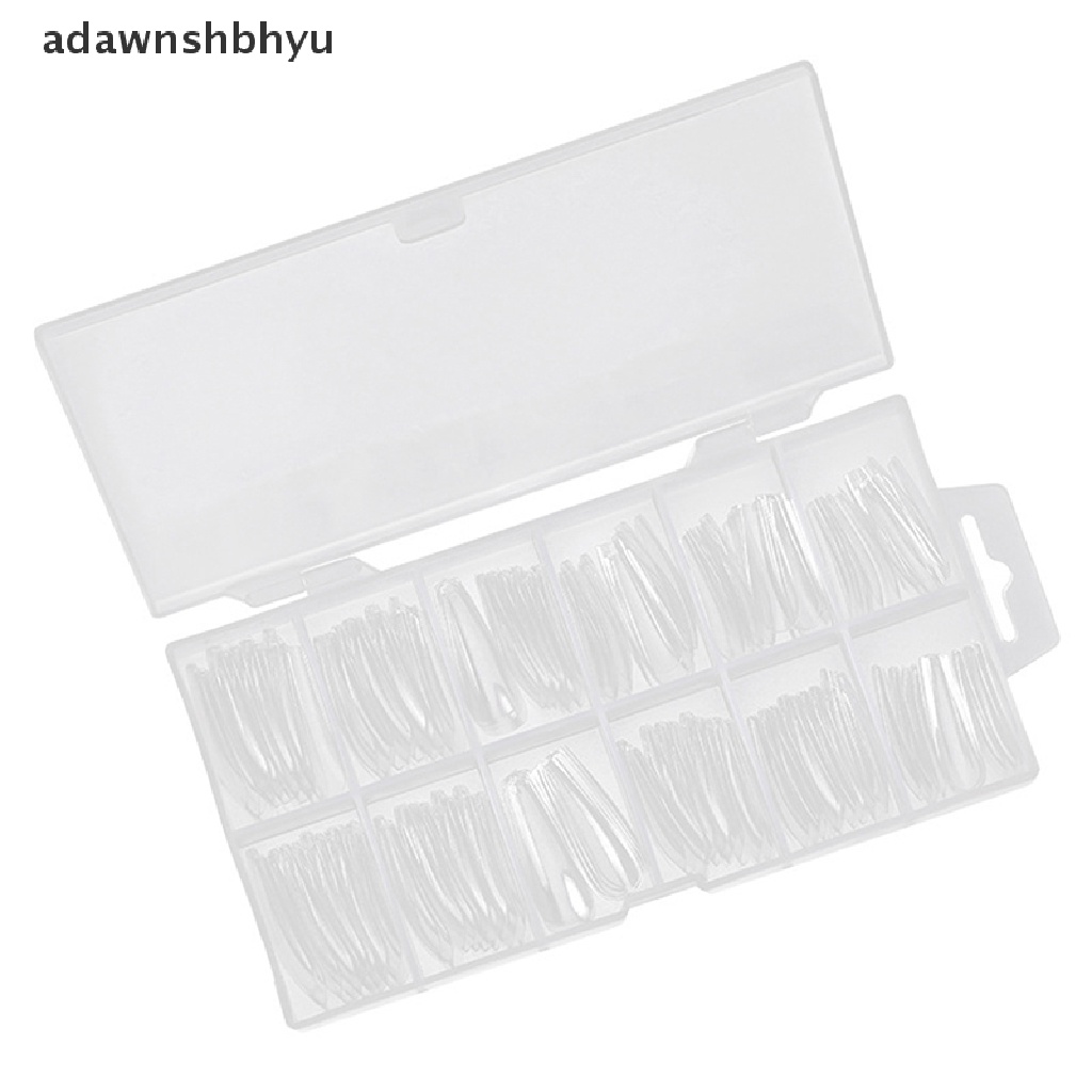 Adawnshbhyu 120Pcs Poly Nail Gel Nail Bentuk Ganda Ekstensi Jari UV Builder Nail Tips Tools ID