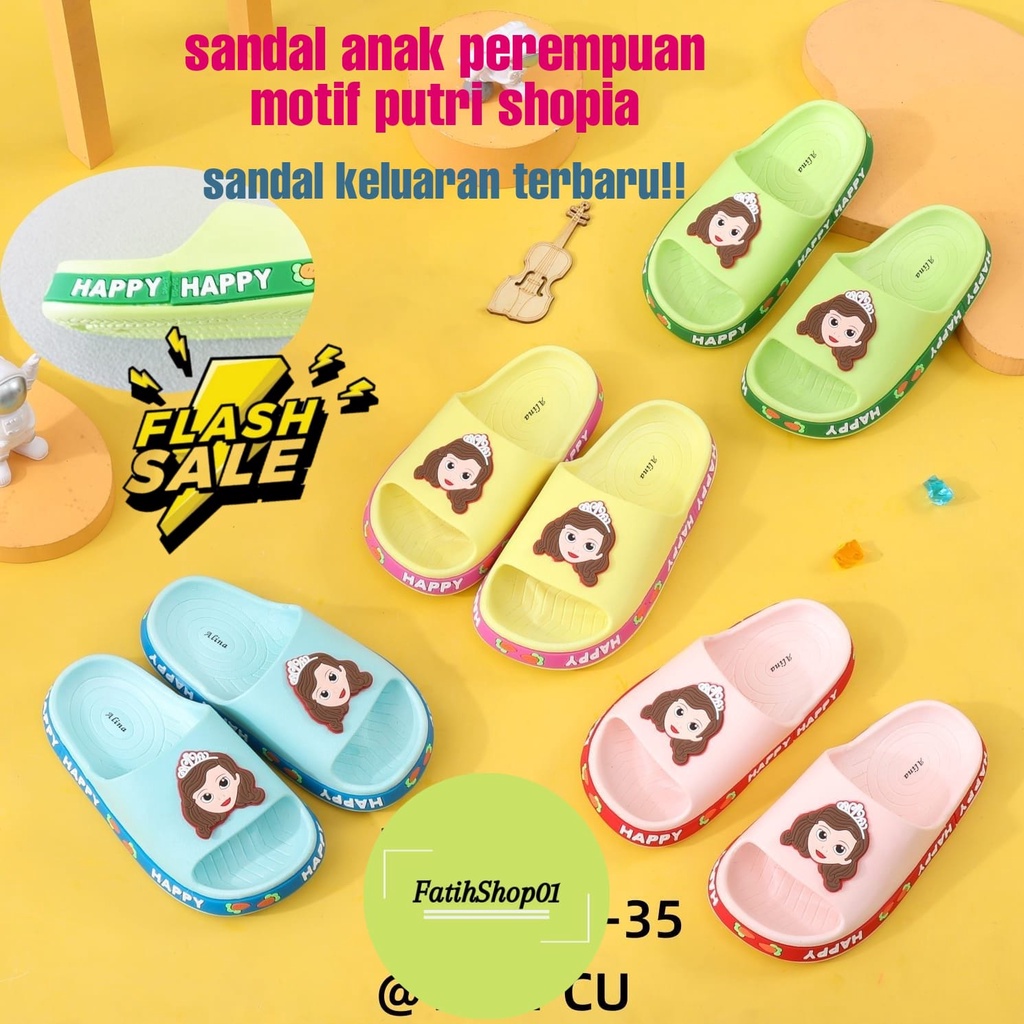 SANDAL SELOP ANAK PEREMPUAN IMPORT MOTIF KARTUN LUCU 2222-1/ 2208-A3/ (24-35) SANDAL ANAK TERMURAH