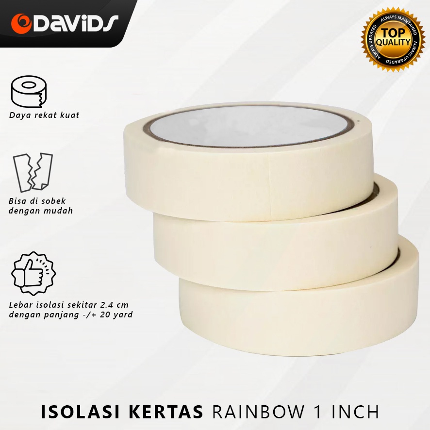 Isolasi Kertas Selotip Masking Tape Rainbow 1 Inch 10 Meter