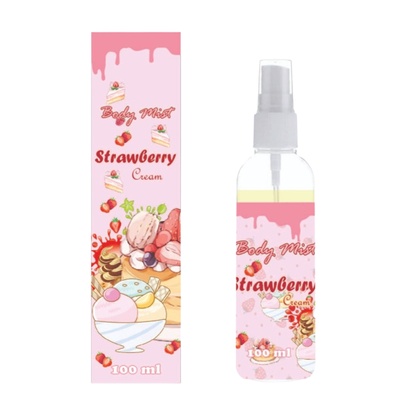 Kanzo - Parfum Body Mist Strawberry Cream 100ml Premium / Body Mist Strawberry Cream 100ml Best Seller / Parfum Strawberry 100ml