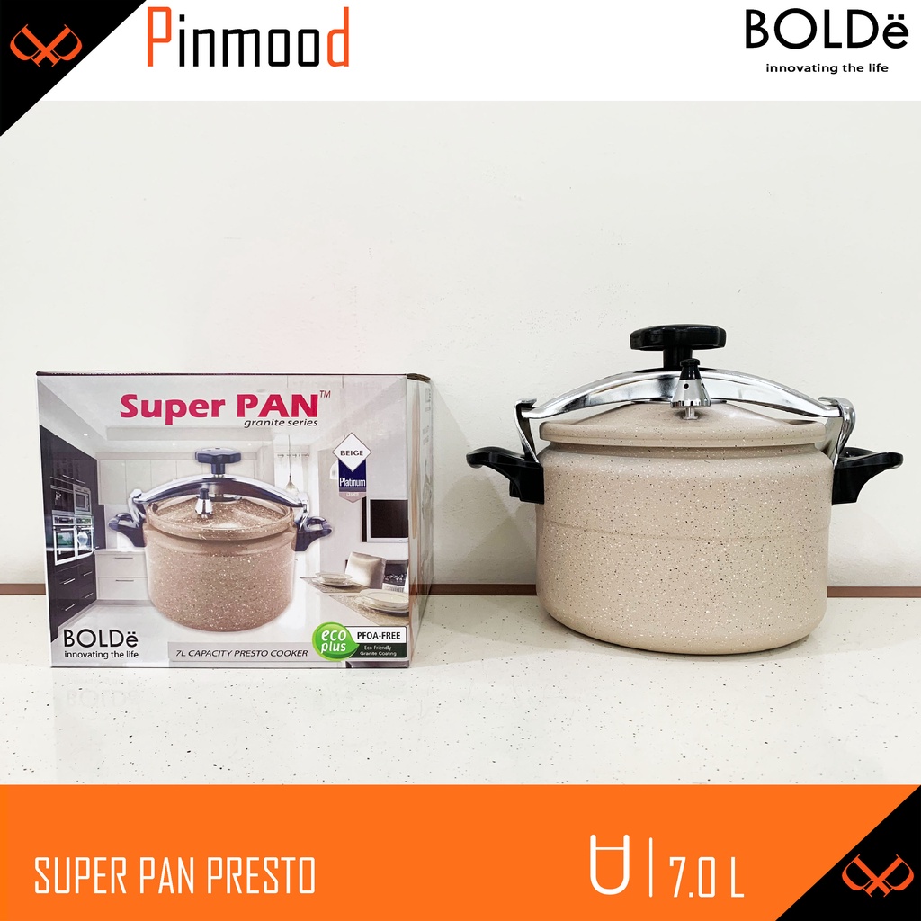 BOLDE SUPER PAN PRESTO  [ 7 LITER ] GRANITE COATING SERIES / PANCI PRESSURE COOKER BEIGE