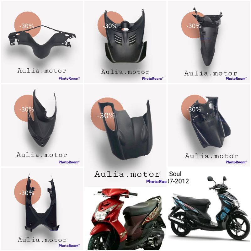 cover body kasar dek kunci,dek kolong,dek paruh dek pinjakan,spakbor belakang mio soul karbu 2007-20