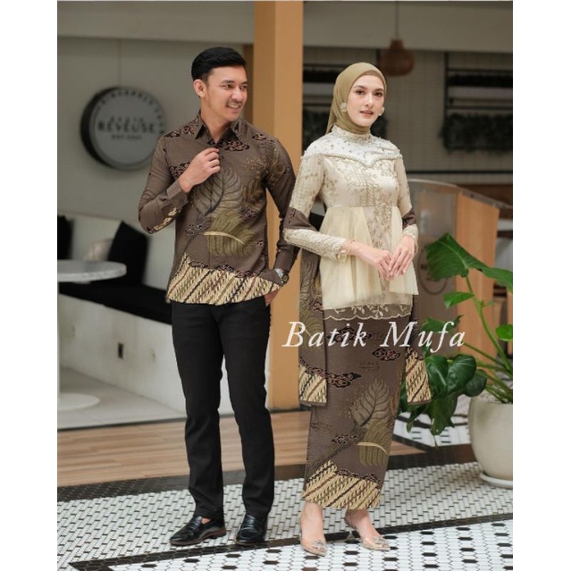 SET COUPLE AMEERA BROWN / ICE BLUE / LATTE | KEBAYA MODERN KEBAYA TERBARU KEBAYA WISUDA KEBAYA LAMARAN