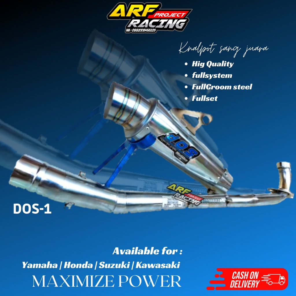 knalpot nalpot racing DOS All Bebek Smesh, Kaze R, Kawasaki bebek 110/130, Vega, Supra, Revo, Blade