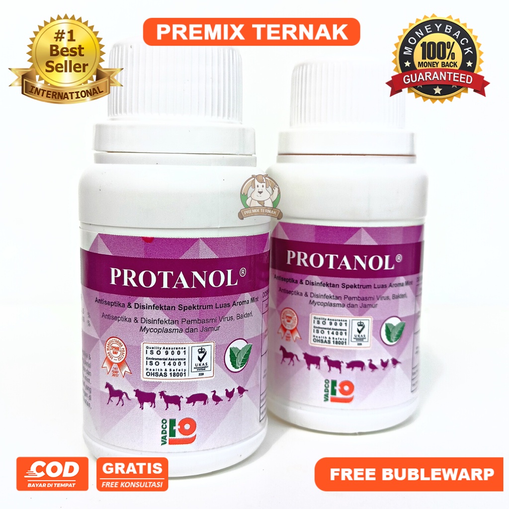 PROTANOL 100ml ANTISEPTIK DISINFEKTAN PEMBASMI VIRUS, BAKTERI, MYCOPLASMA DAN JAMUR PATOGEN