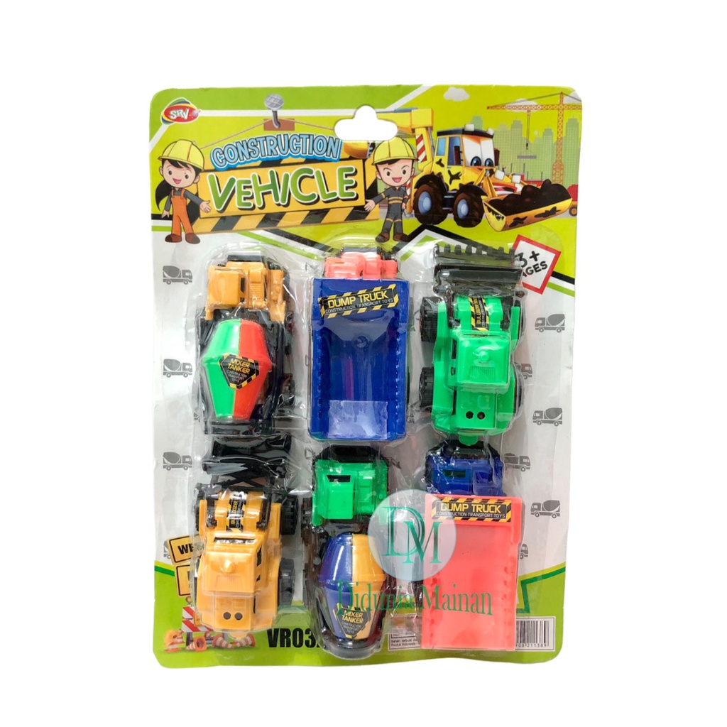 Mainan mobil mobilan truk konstruksi alat berat 6 pcs construction truck set