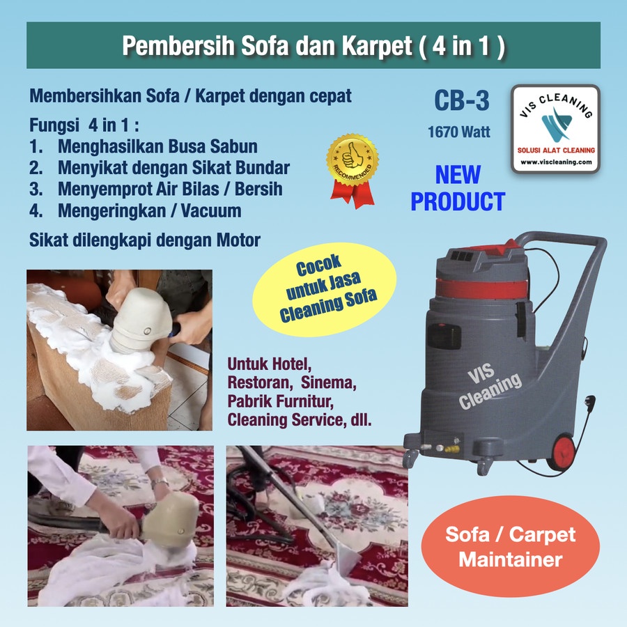 Carpet Cleaner 4 in 1 (Vacuum Extractor + Sikat Motor) 30 L type CB-3