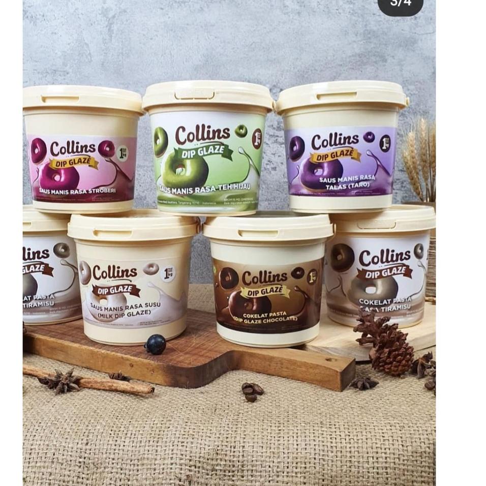 

[KODE PRODUK TS6UY54] Collins Dip Glaze 1kg - Dipping Coklat HALAL Topping Donat Pisang Nuget