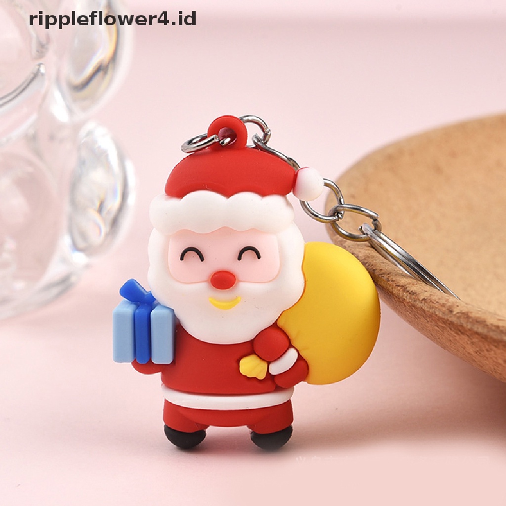 {rippleflower4.id} Christmas Series Santa Claus Pohon Natal Gantungan Kunci Untuk Ransel Liontin Boneka Rusa Lucu Gantungan Kunci Untuk Hadiah Teman Anak~