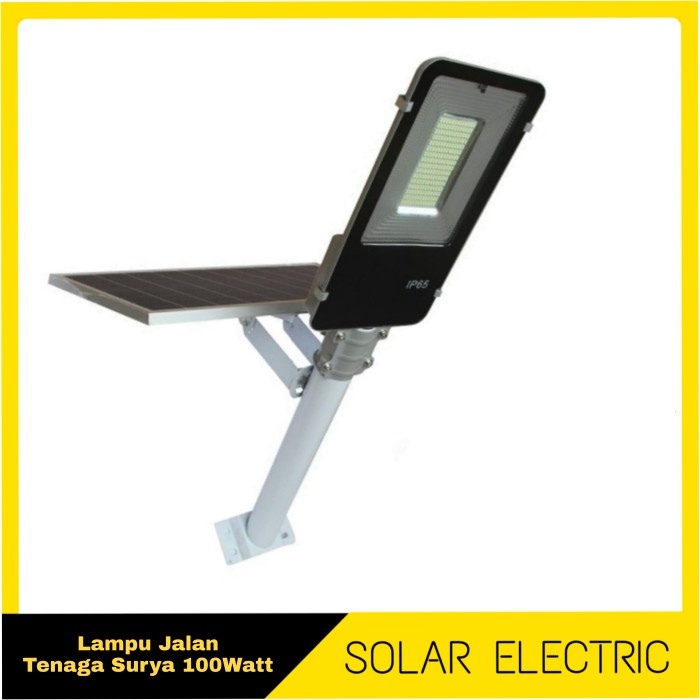 LAMPU JALAN TENAGA SURYA SOLAR PANEL 100W REMOTE CONTROL
