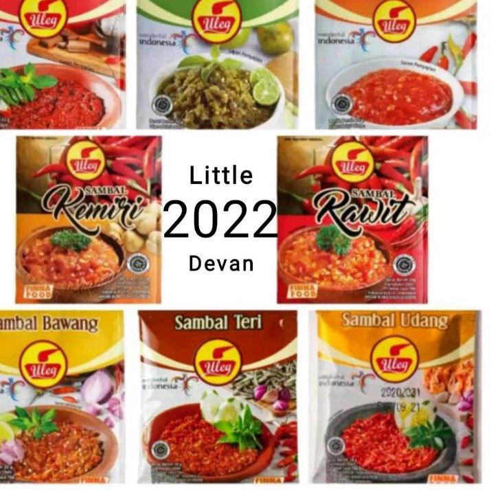 

(Q-33✪) finna sambel uleg terasi teri udang bawang rawit kemiri ijo 20gr x 10 premium