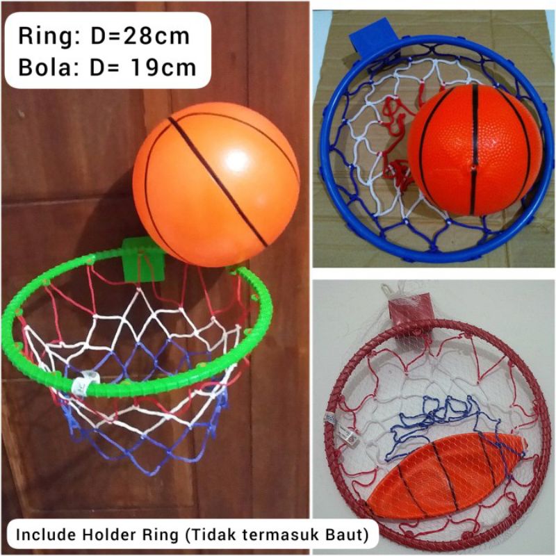 Mainan Edukasi Ring Bola Basket Murah Anak Laki Laki Perempuan - Set Olahraga Basketball Indoor Outdoor Anak Cowok Cewek Edukatif