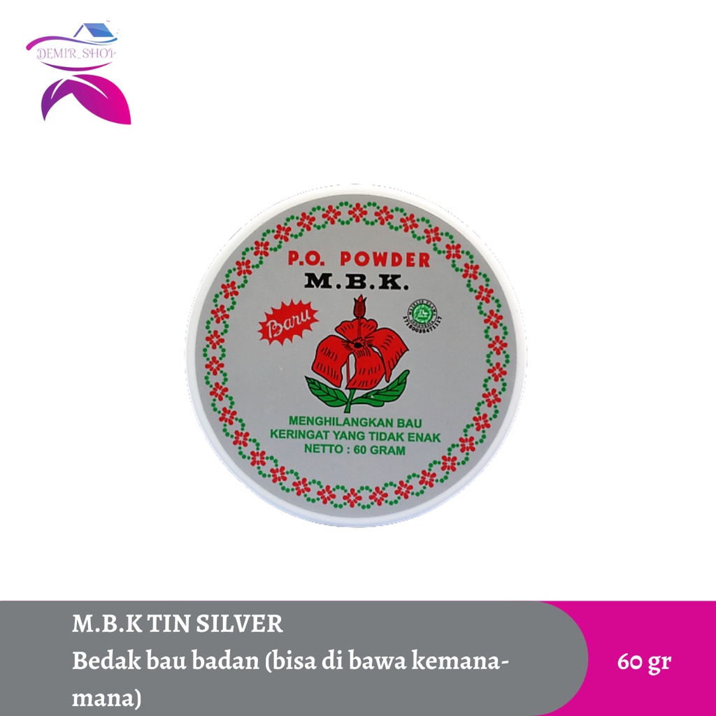 MBK Tin Silver 60 gr / Bedak BB / Mengurangi Bau Badan Bau Ketiak