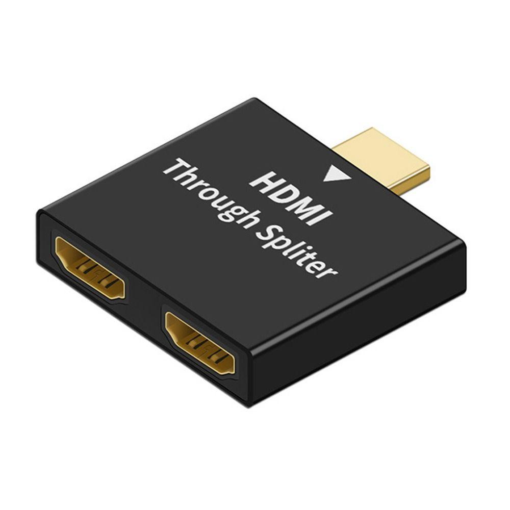 Top HDMI Melalui Splitter Plug and Play Adaptor Proyektor Monitor 1080P