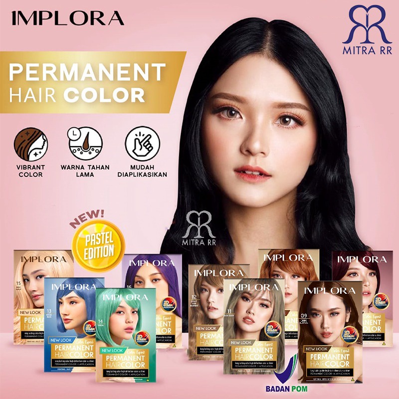 Implora New Permanent Hair Color/ Semir Rambur/ Cat Rambut Pewarna Bleaching Colour Warna Alami