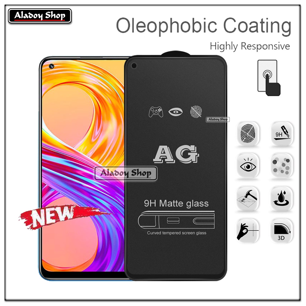 Paket 3IN1 Tempered Glass Layar Matte Anti Glare Realme 8/8 Pro  Free Tempered Glass Camera dan Skin Carbon