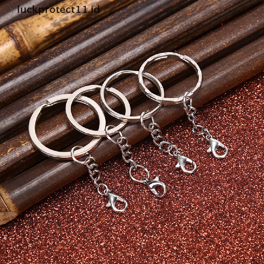 /Fashion Hot// Fashion// 10Pcs/Set Dipoles Perak Keyring Split Ring Pendek Keyring DIY Membuat Gantungan Kunci.