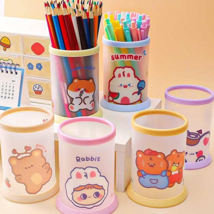 

⌆ (CLASHOP)Tempat Pen Pensil Meja kotak pensil karakter lucu bulat ム