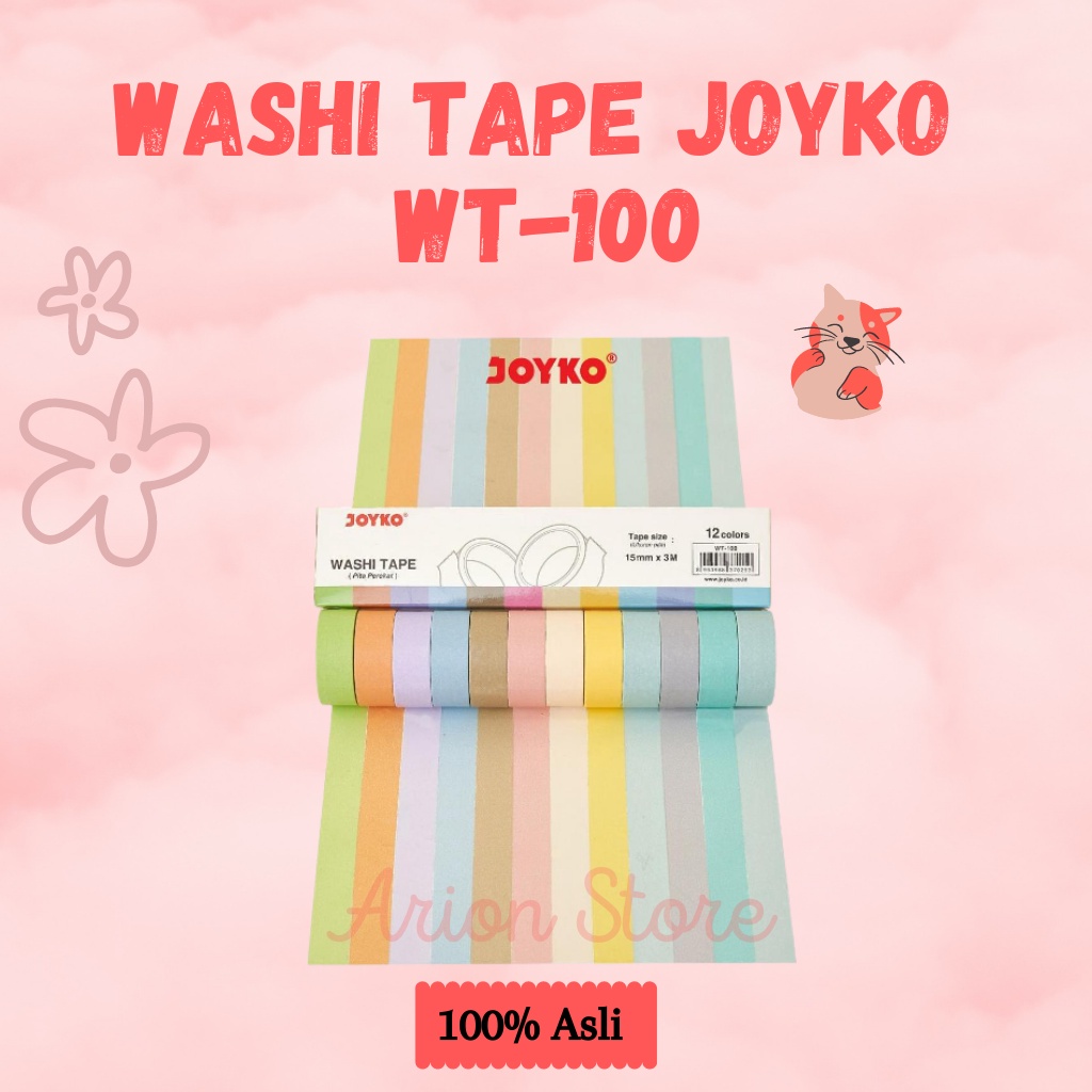 

[ARION STORE] Washi Tape / Isolasi Washi Tape WT-100 Joyko / Isolasi Motif [SET]