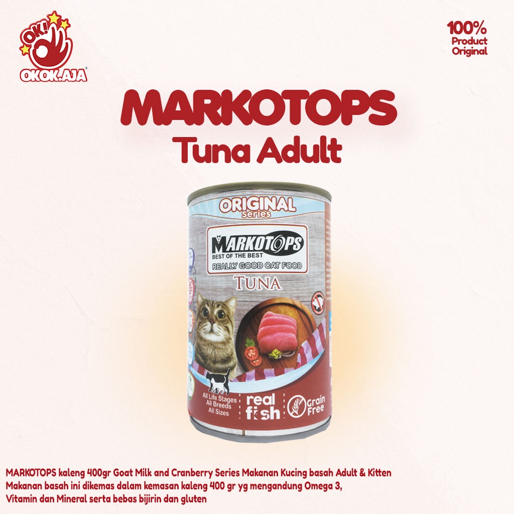 MARKOTOPS kaleng 400gr Goat Milk and Cranberry Series Makanan Kucing basah Adult &amp; Kitten