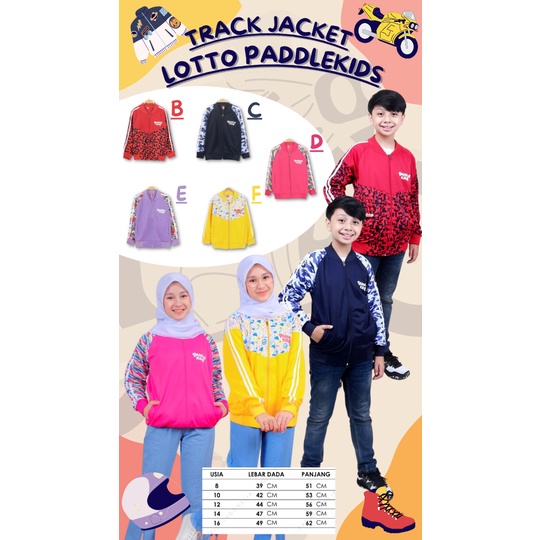 JAKET ANAK | LOTTO TRACK JACKET PADDLEKIDS SIZE 8.10.12.14.16