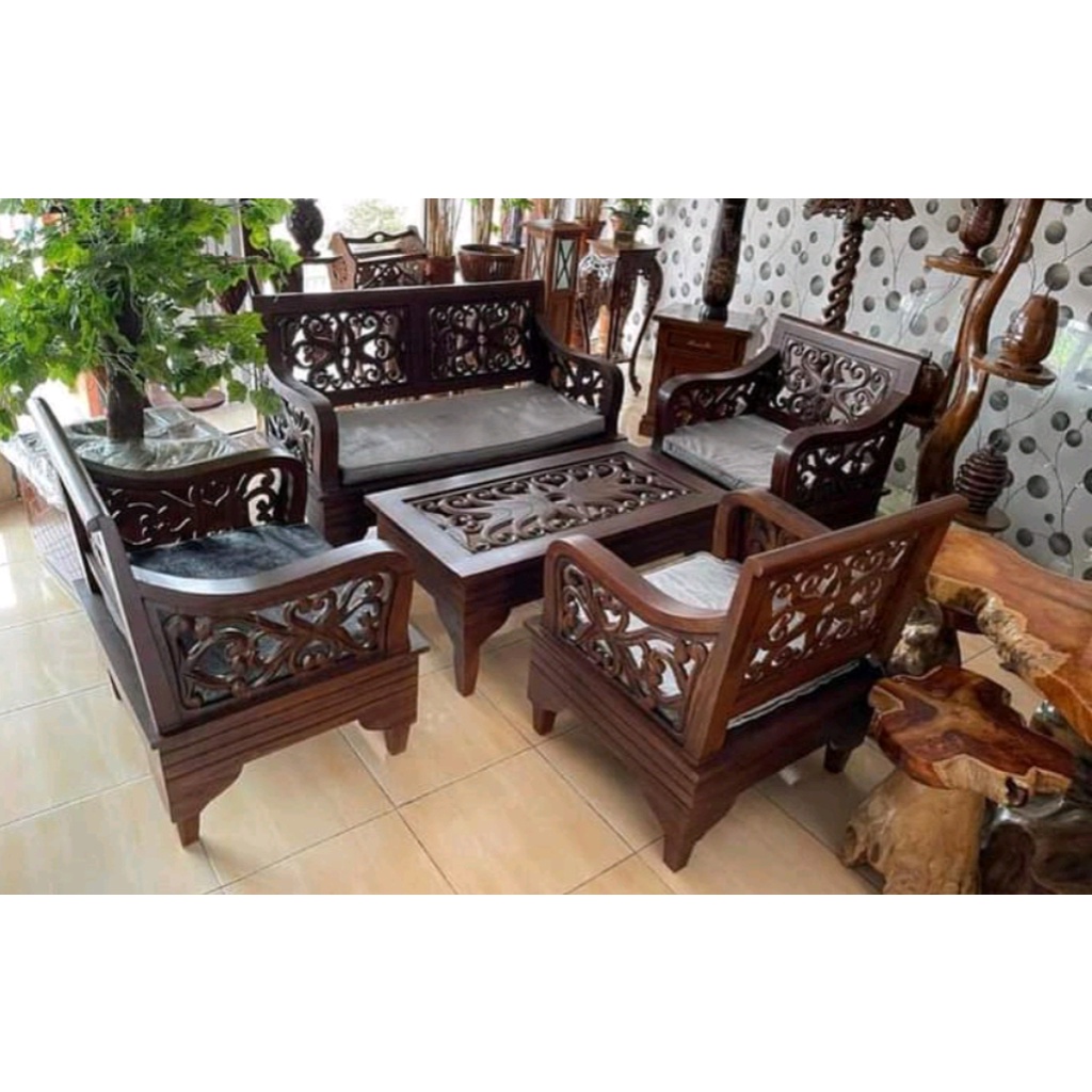 TERMURAH Kursi Tamu Kayu Jati Motif Cobra Gurita Ukiran Jepara - Kursi Tamu Minimalis - Meja Ukiran 