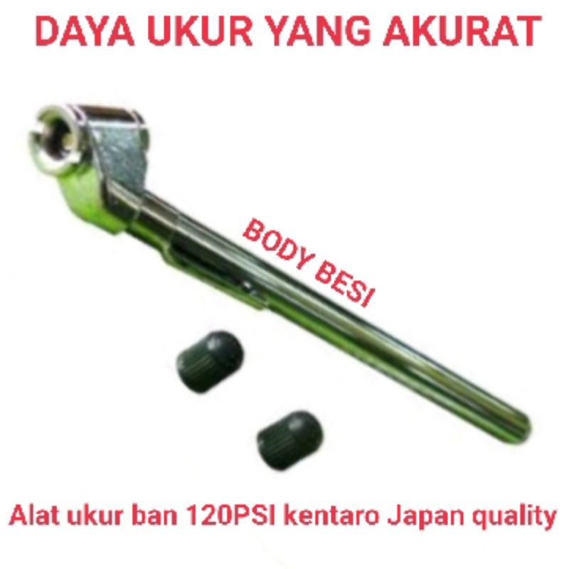 alat ukur tekanan angin ban 120psi m/pencil type KTR-433 body besi Kentaro Japan quality