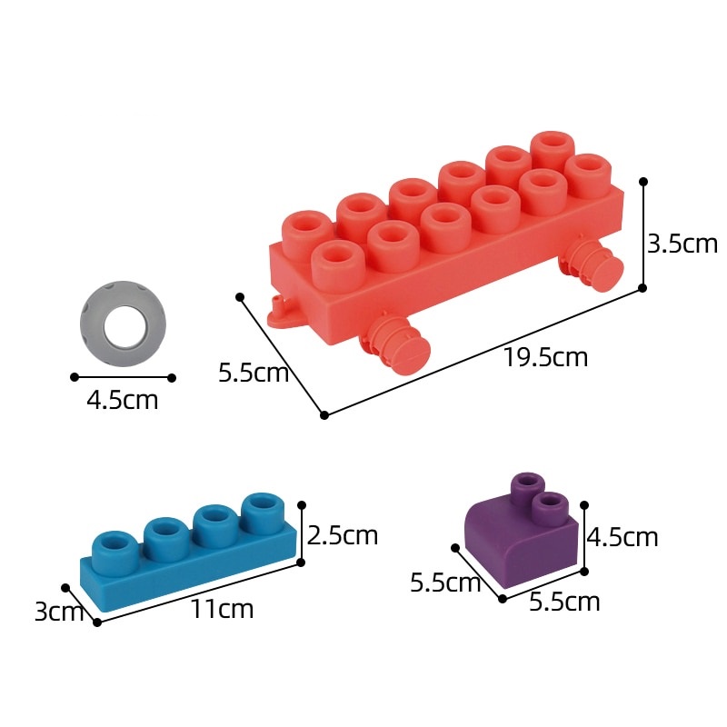 Soft Rubber Building Block Silicon BPA Free Block Mainan Anak Balok Mainan Anak Mainan Karet Mainan Montessori Anak