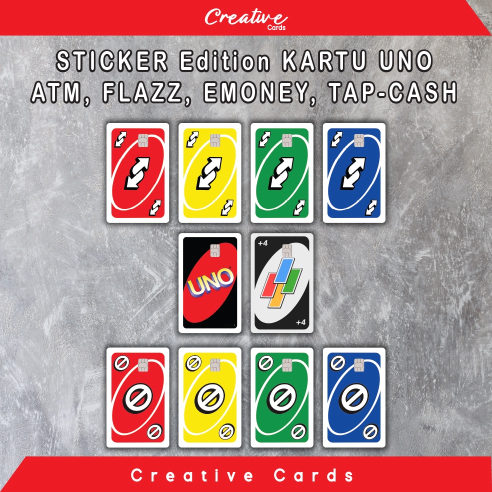 

Sticker Kartu Atm Skin Card - Kartu Uno Edition Vinyl + Laminating Glossy Debit Credit Emoney, Flazz, Etoll dll