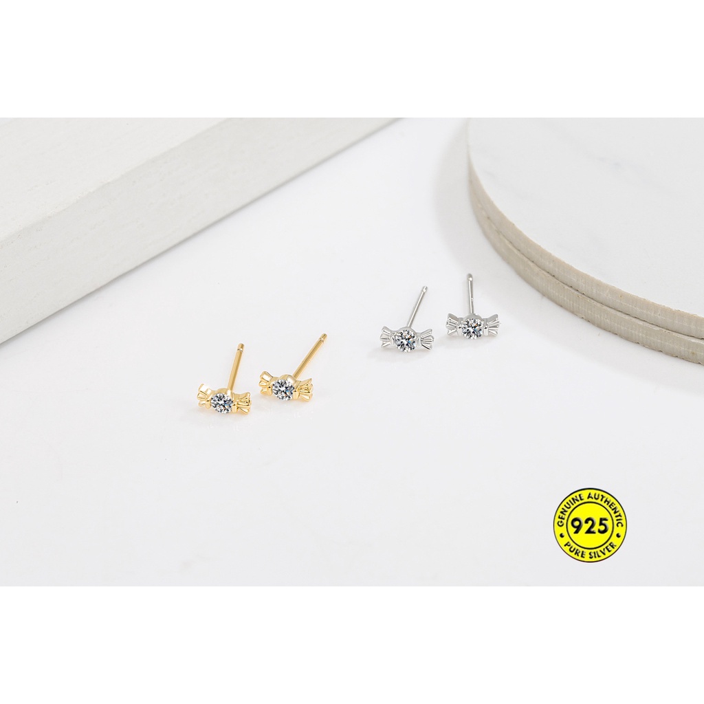 Anting Tusuk Permen Lucu Berlian Imitasi Mini U1311