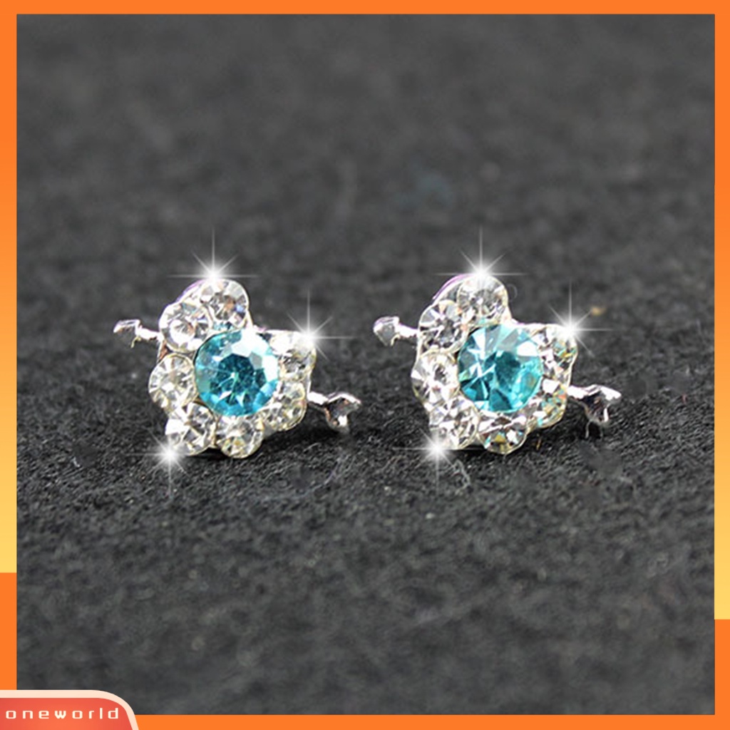 [WONE] 1pasang Ear Studs Heart Cubic Zirconia Korea Busur Kelinci Cherry Mutiara Imitasi Stud Earrings Aksesoris Perhiasan