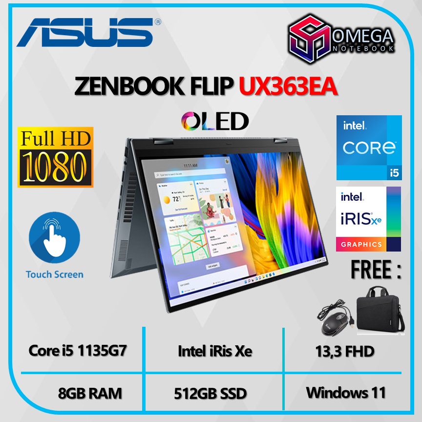 Asus Zenbook Flip UX363EA OLED i5-1135G7 8GB 512GB Windows 13.3&quot;FHD