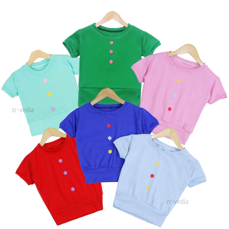 Blouse Chita uk Bayi - 4 Tahun / Kaos Baby Perempuan Lengan Pendek Atasan Shirt Baby Polos Adem