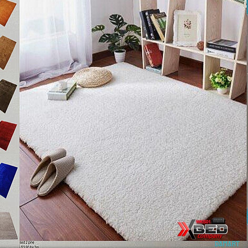 Oke Price.. Karpet Bulu Matras Bulu Rasfur Kamar Tidur Ruang Tamu Tebal 2,5 CM Karakter Polos Murah