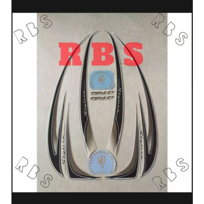 STICKER STRIPING LIS LIST BODY SCOOPY FI STYLISH TAHUN 2014 WARNA PUTIH STANDAR