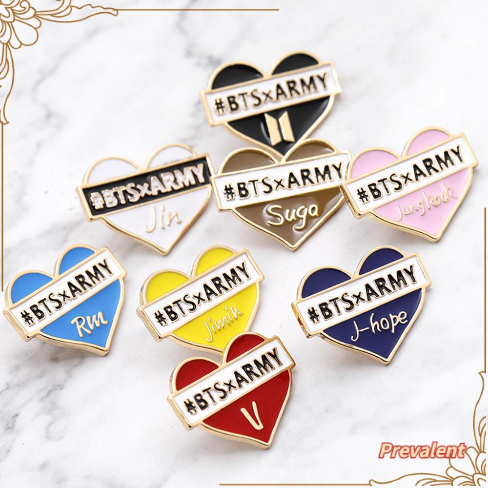 Preva Badge Berbentuk Hati KPOP Pria Team Korea Idol Pin