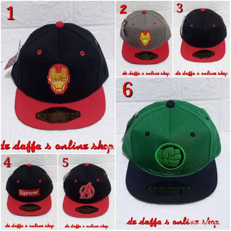 Topi Snapback Anak Bordir Superhero / Topi Hip Hop Anak..