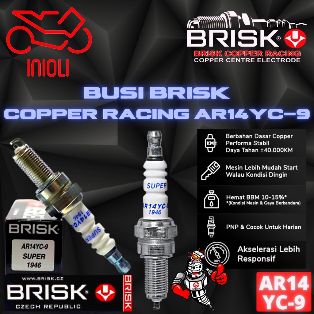 BUSI RACING BRISK COPPER AR14YC-9 AEROX 125 LC XMAX VESPA LIBERTY 50 4T BLADE REVO SUPRA SUZUKI ADDR