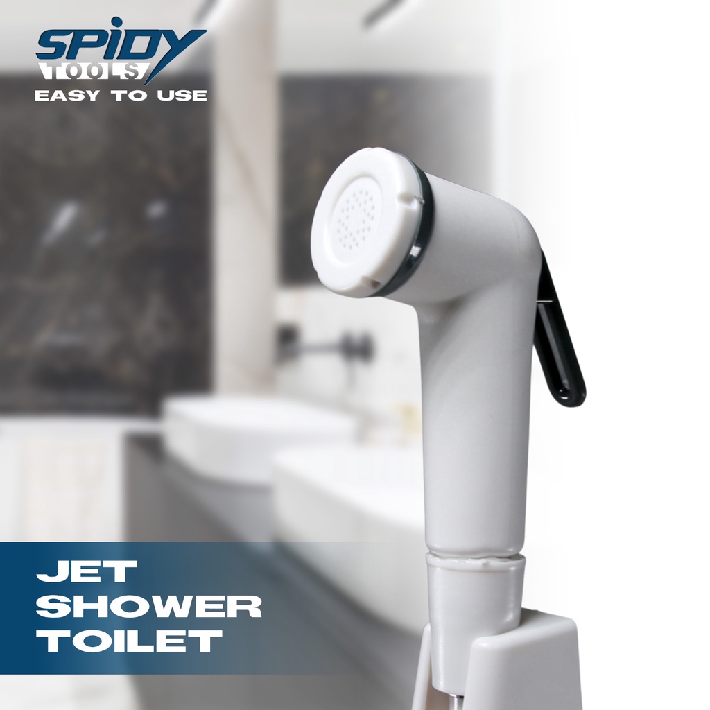 SPIDY Jet Sower Toilet Putih 1M Set Bilet Kloset Bidet Shower Cebok Semprotan Air WC Duduk