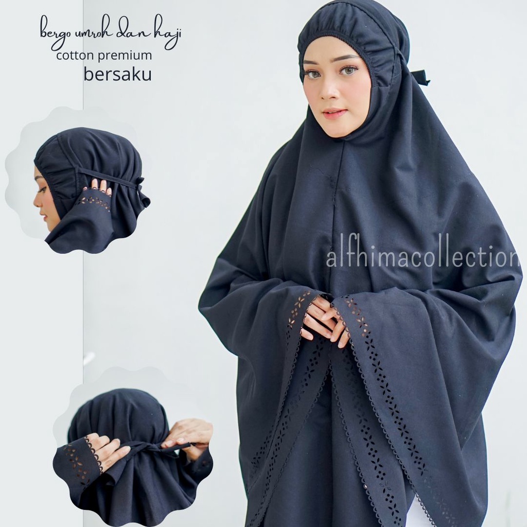 bergo umroh lasercut premium murah berkualitas