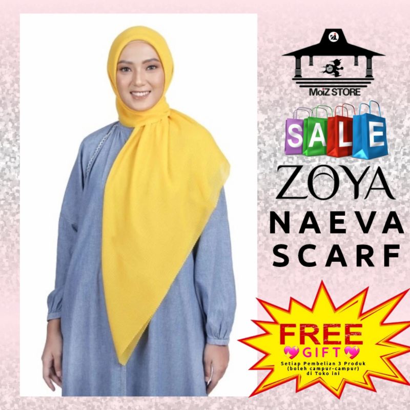 Zoya Jilbab Hijab Kerudung Scarf Polos Segi Empat Segiempat Naeva Scarf Zoya
