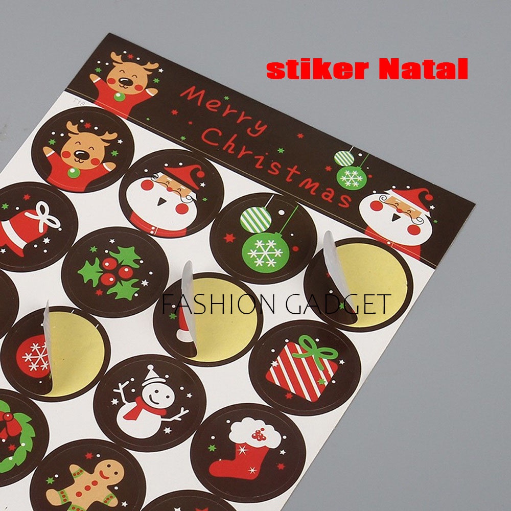 Stiker Natal Motif A 1 8 Pcs/ B 16 Pcs / C 9 Pcs Gambar Tempel Ornamen Hiasan Natal Accessories Christmas Sticker Siker Tempel