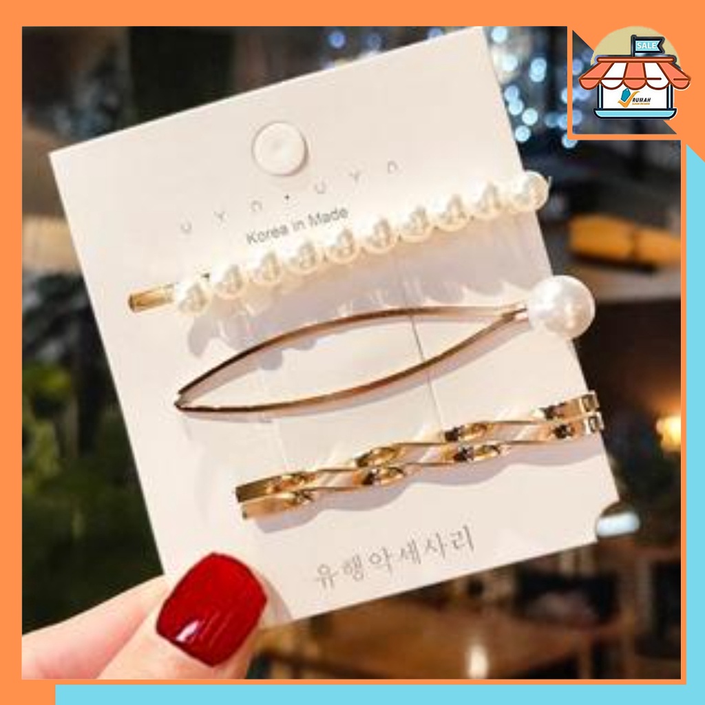 RSB JR154 Bobby Pin Hairclip Hairpin Jepit Rambut Wanita Mutiara Style Korea Jepitan Rambut Import