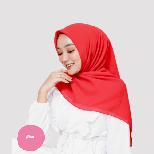 [ COD ] New 60+ Warna Daily Hijab Bella Square | Hijab Segi Empat Double Hycount | Hijab Segi Empat Bella Square-RED