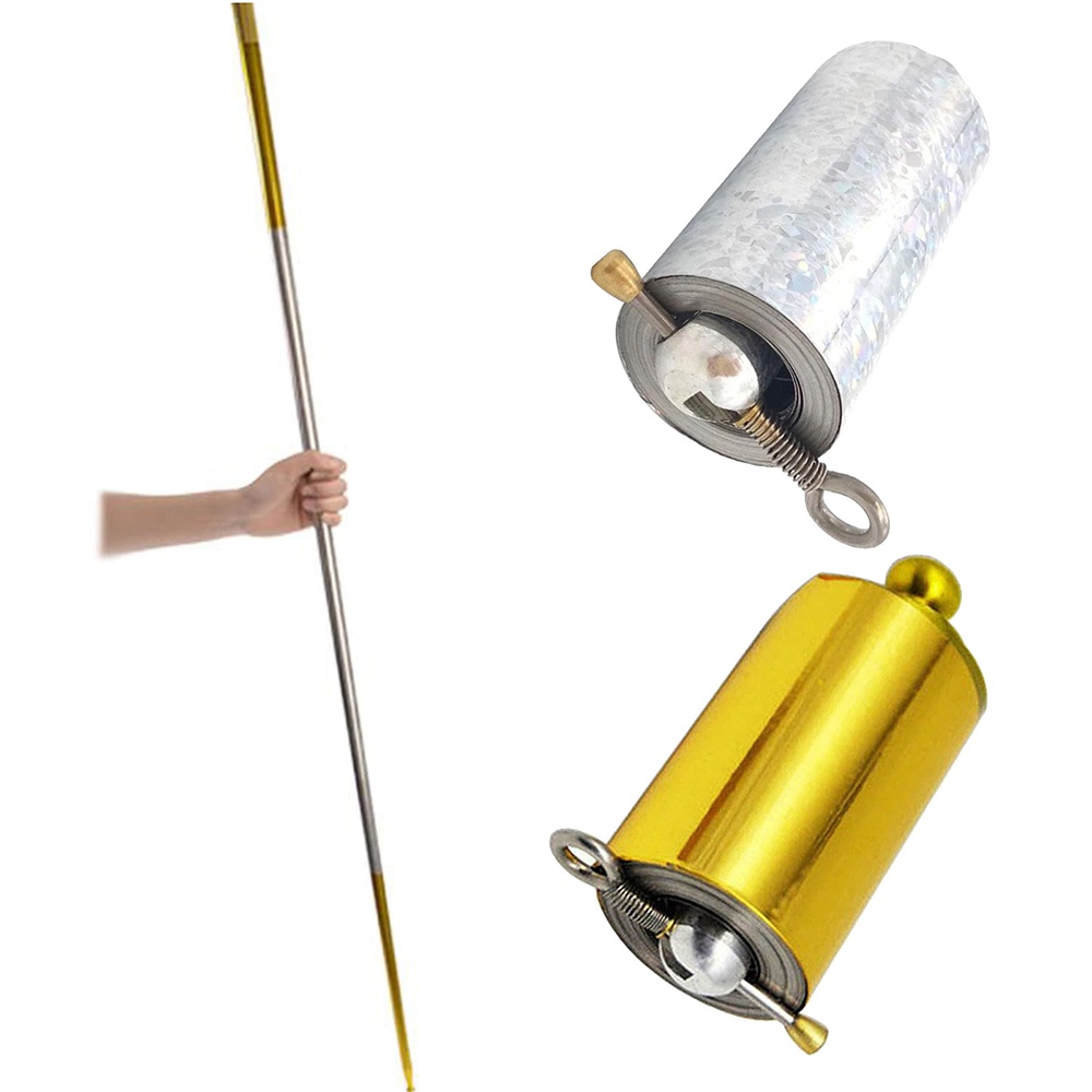 GSi8 Magideal Tongkat Sulap Appearing Retractable Metal Magic Trick 1.1m Mstk-005 Golden Or-i