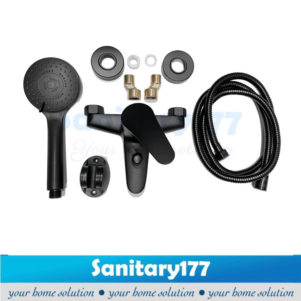 Kran panas dingin HITAM bathtub 801A-keran air shower mandi black matte bakip stenlis stainless mixer hot cold