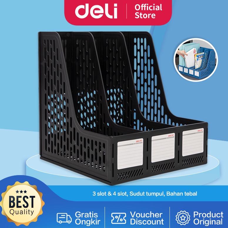 

DELI MAGAZINE CONTAINER FILE TRAY RAK BOX FILE TEMPAT DOKUMEN BAHAN PLASTIK 4 SEKAT 78998 TERLARISS...,,,,,
