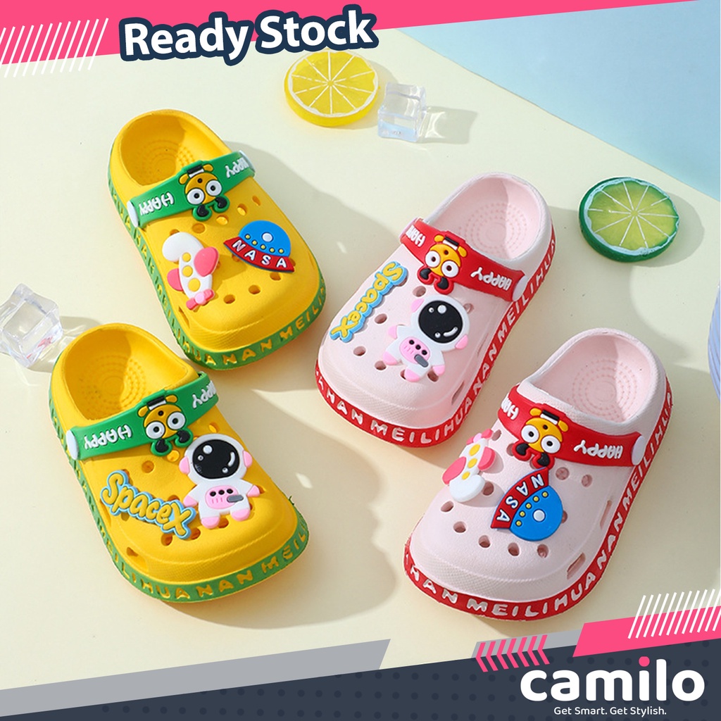 ☀CAMILO☀ SA038 ASTRO NASA Sandal Baim Anak Astronot Bahan Karet Ringan Usia 3-5 Tahun