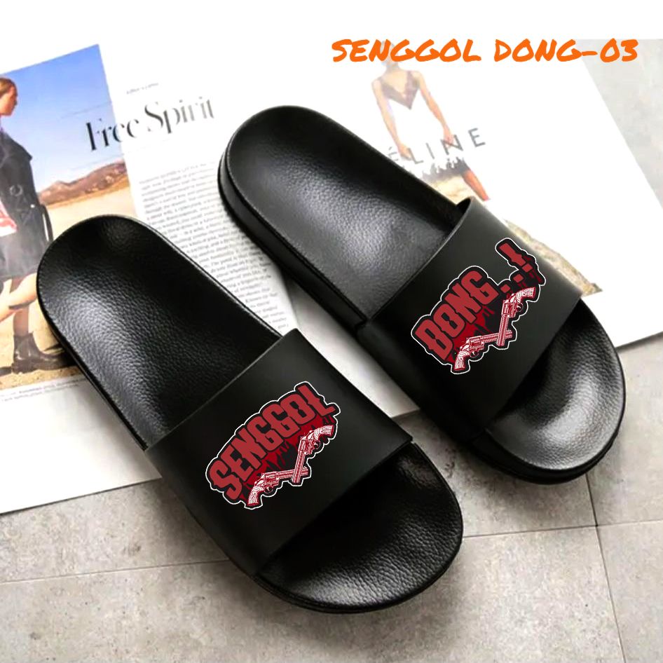 sandal selop Adinova bahan karet Design Senggol Dong