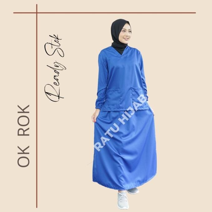 Baju OK OKA ROK dokter jaga perawat petugas medis lengan PANJANG KARET